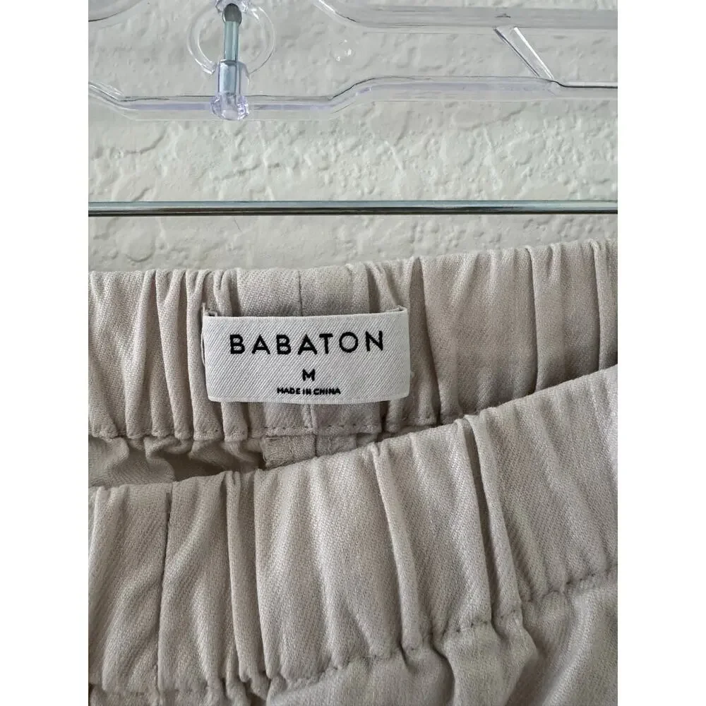 Babaton Aritzia Linen Blend Pull-On Jogger Pants Cream Size M